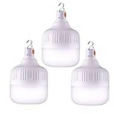 Bärbar USB-laddningsbar LED-lampa campinglampor LED-nödlampa camping tältlampa bärbar tältlampa för strömavbrott, vandring, fiske, grillning i trädgården, 3-pack
