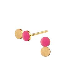 Spot Dotty earrings. gold and pink. Gold plated. Scherning Copenhagen