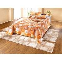 Överkast och kuddfodral i patchworkdesign av bomull, Beige, Storlek 873 (för enkelsäng, 140x210 cm) - 873 (für Einzelbett, 140x210 cm)