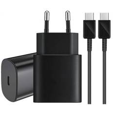 Samsung Oplader 20W Vægoplader Strømadapter + 1M Kabel Sort - black