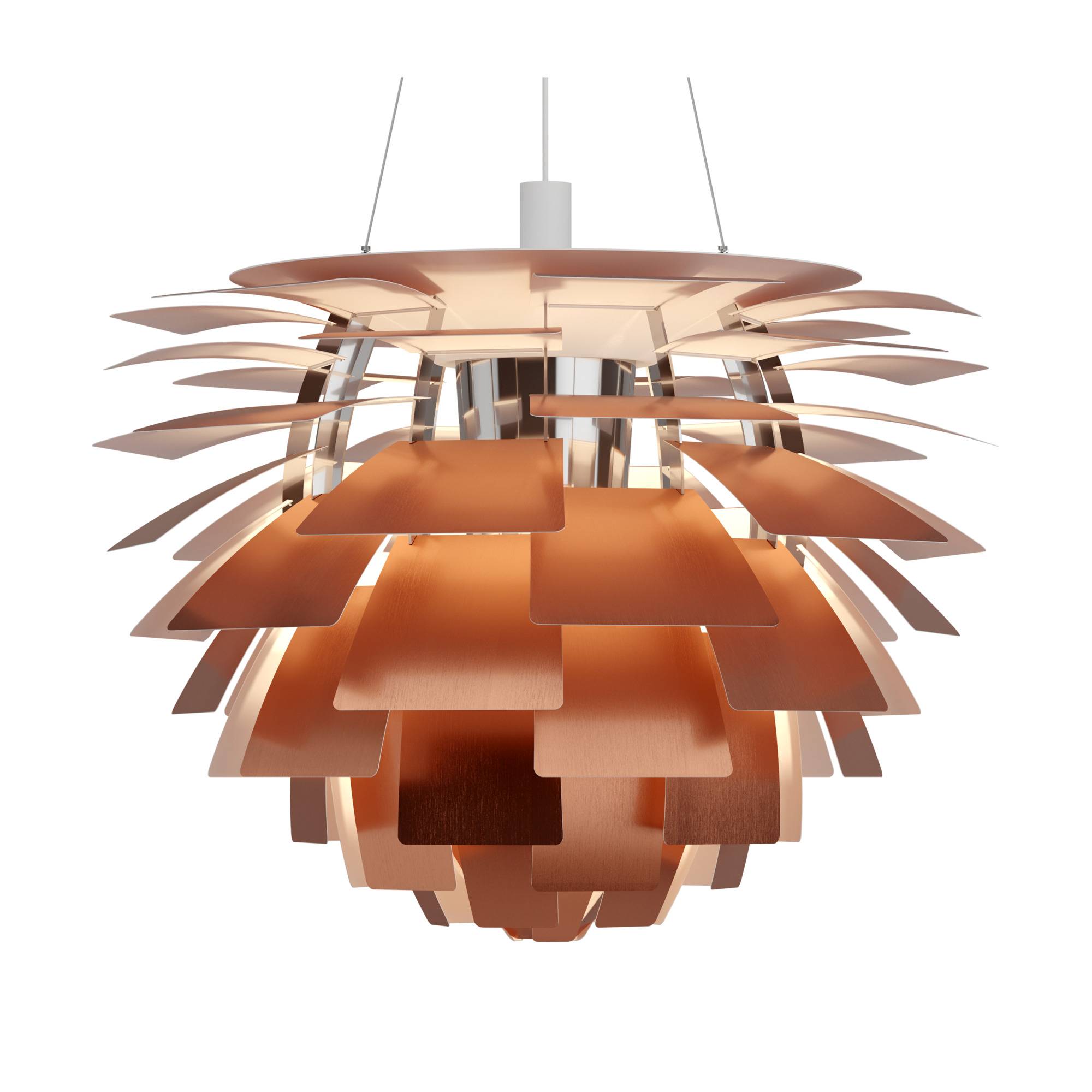 PH Artichoke Pendel Ø720 mm. Kobber/Krom E27 fatning.
