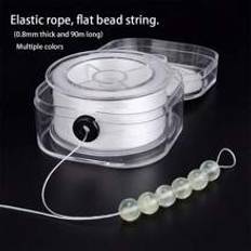 1 Piece 0.8mm Long 90m Square Box Flat Elastic Line Wenwan Elastic Line DIY Color Bead Line Flat Line Elastic Line Flat Elastic Line Square Box  Line Hand String Crystal Line Wear-Resistant Bead  Line Elastic Bead Crystal Line Bracelet Elastic Line Hand String Line Elastic Line Flat Rubber Band Line DIY Buddha Bead Line