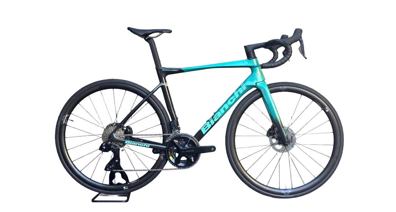 Bianchi Specialissima Comp 2026 - Shimano 105 Di2 - Velomann Palladium 33 - 170 / 47 / b9 - metallic celeste