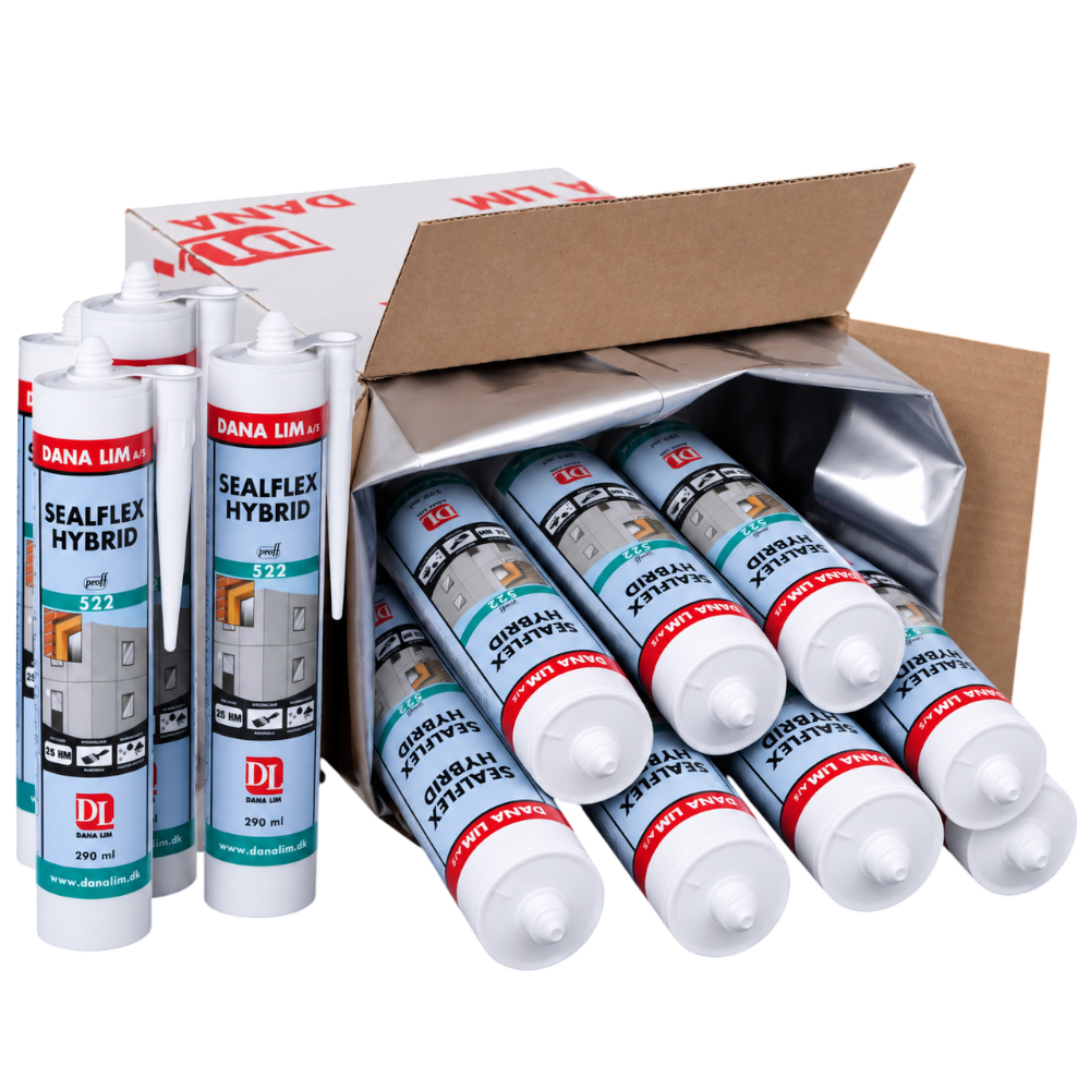 Dana Lim Sealflex Hybrid 522 Hybridfugemasse i lysegrå 290ml – 12 stk.