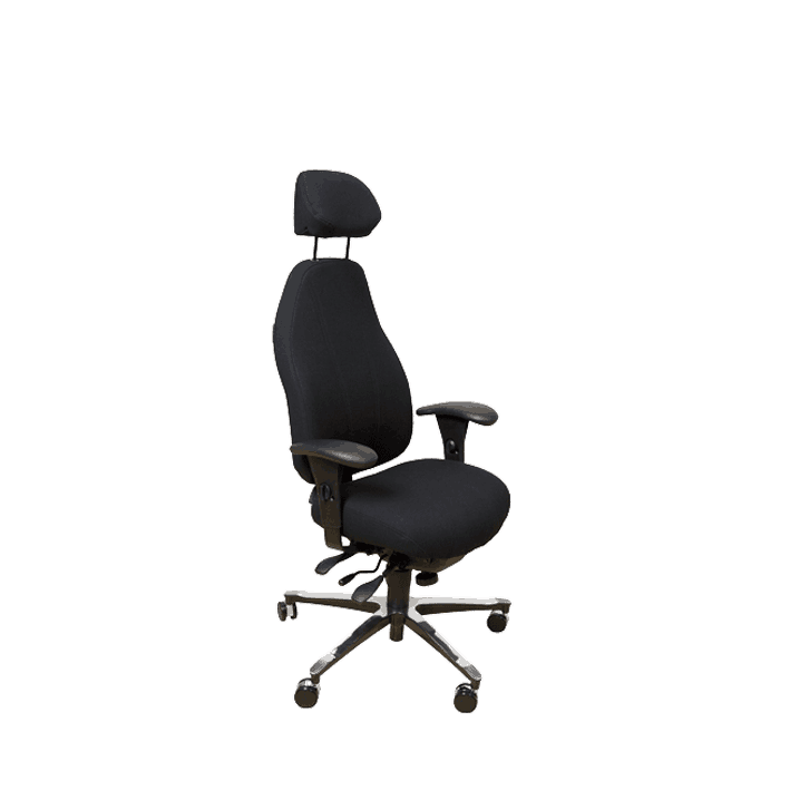 Malmstolen 4000 (coccyx udskæring) ergonomisk kontorstol med halebensudskæring - Uden armlæn , 45-55 cm , Med nakkestøtte.