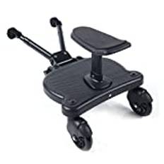 Buggy Board, universal Kiddy Buggy Board upp till 25 kg med sits fotbräda för 2–5 år gamla barn, barnvagnar