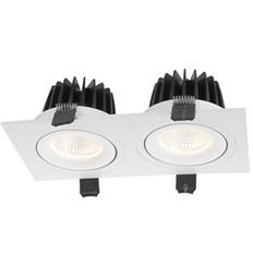 Moon Twin led indbygningsspot 2x6W 3000K IP44 dæmpbar - 6 stk. tilbage