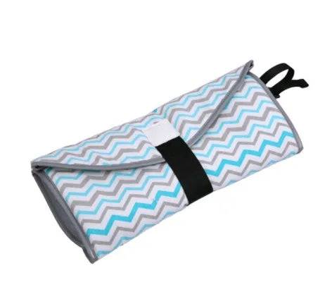 Baby Changing Pads Multifunctional Portable Infant Baby Foldable Mat Waterproof Nappy Bag Diaper Cover Mat Travel Diaper Bag - wave