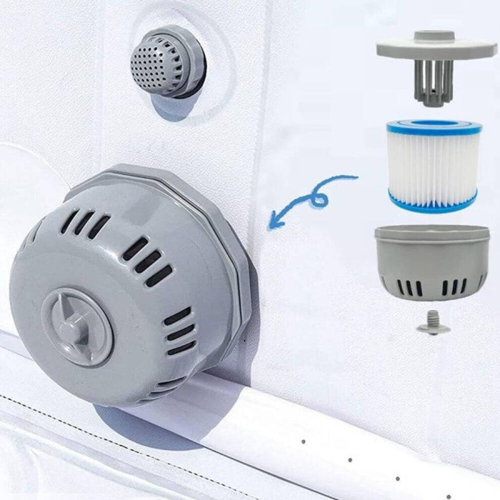 Holder til poolfilterpatron, til InteX lay-z-spa VII, InteX VI, Coleman SaluSpa, tilbehør til udendørs pool
