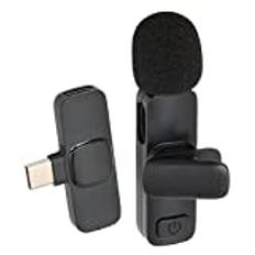 Professionell trådlös Lavalier Lapel Microphone, Noise Cancellation Mini Lapel Mic med 360 graders Surround Sound Pickup för Android OS-telefon