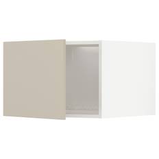 IKEA - METOD overskab til køl/frys, hvid/Havstorp beige, 60x40 cm