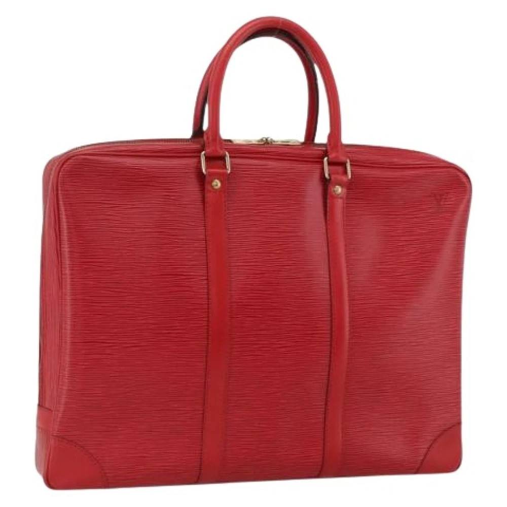 Louis Vuitton Vintage Pre-owned Vintage Business Taske - Vintage - Dame - Rød - ONE SIZE - Læder