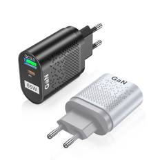 USLION 65W GaN-väggadapter 33W USB-C PD PPS / 33W USB-A QC3.0 Snabbladdning för iPhone 13 13 Mini för iPad Pro 2021 för