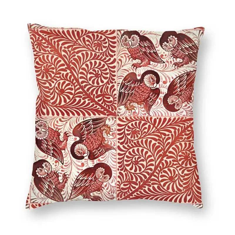 William Morris The Strawberry Thief Rött Kuddfodral Sammet Lyxiga Kuddar Heminredning För Soffa Vardagsrum Kuddfodral