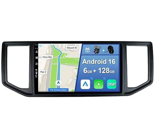 YUNTX [6GB+128GB] Android 13 2 Din bilstereo för VW Amarok Crafter Van Man (2016-2021)-[Stödja CarPlay/Android Auto/DSP/GPS]-IPS 2.5D 10.1 tums Pekskärm-Camera+MIC-DAB/Ratt kontroll/Bluetooth 5.0