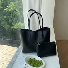 Enfärgad Fashionabel Hela matchen Mamma & Barn Tote Väska - Svart
