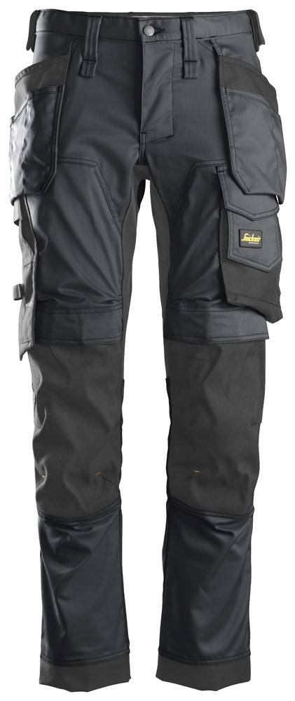 Snickers AllroundWork Arbejdsbukser med stretch og hylsterlommer, model 6241 Stålgrå/Sort C48