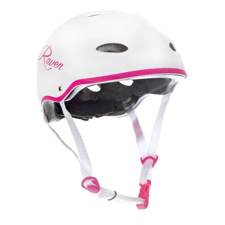 Raven F511 skaterhjelm - hvid/pink, størrelse Medium