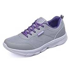 JiuQing Löptränare för kvinnor Walking Tennis Skor Bekväma jogging gym Sneakers Lätta träningsskor,Purple,39 EU