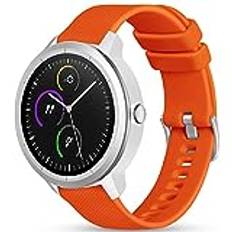 Vobafe 20 mm rem kompatibel med Garmin Vivoactive 3-rem, mjukt silikonrem ersättningsarmband för Garmin Vivoactive 3 Music/Venu/Vivomove 3/Luxe/Style/HR/Forerunner 245/645 Music, orange