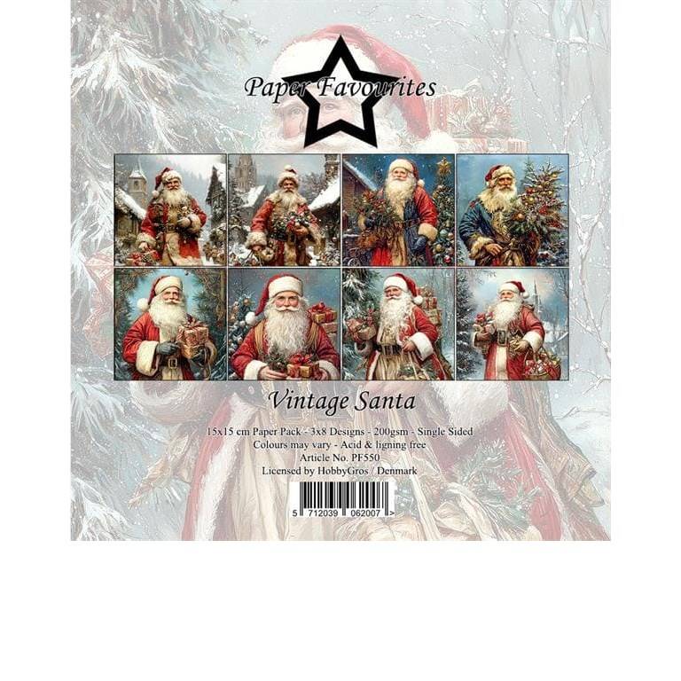Scrapbookingpapper - 15x15cm - Vintage Santa