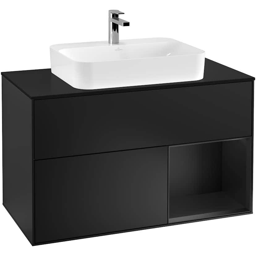 Tvättställsskåp Villeroy & Boch Finion med 2 Lådor Hylla och Bänkskiva för Ytmonterat Tvättställ