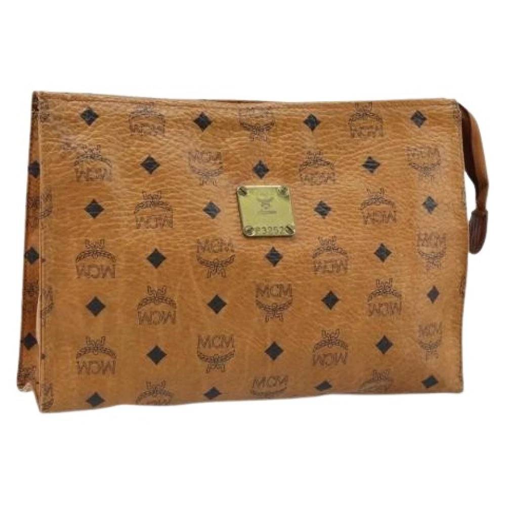 MCM Pre-owned Pre-owned Clutch Taske - Vintage - Dame - Brun - ONE SIZE - Læder