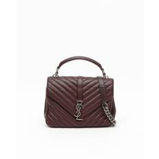 Saint Laurent Medium College Bag - Burgundy (16x23x6 cm)