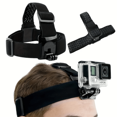 Huvudbandsfäste för DJ Osmo Action 4 3 Insta360 Ace Pro Go3 GoPro 12 11 10 9 8 7 AKASO Xiaoyi 4k Sportkameratillbehör (En-Storlek)