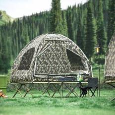 Campingtält för 2 personer, 7-i-1-lägersäng med popup-tält, sovsäck och luftmadrass, vattentätt iglootält med bärväska, elektrisk luftpump, grön, B x - Multifärgad