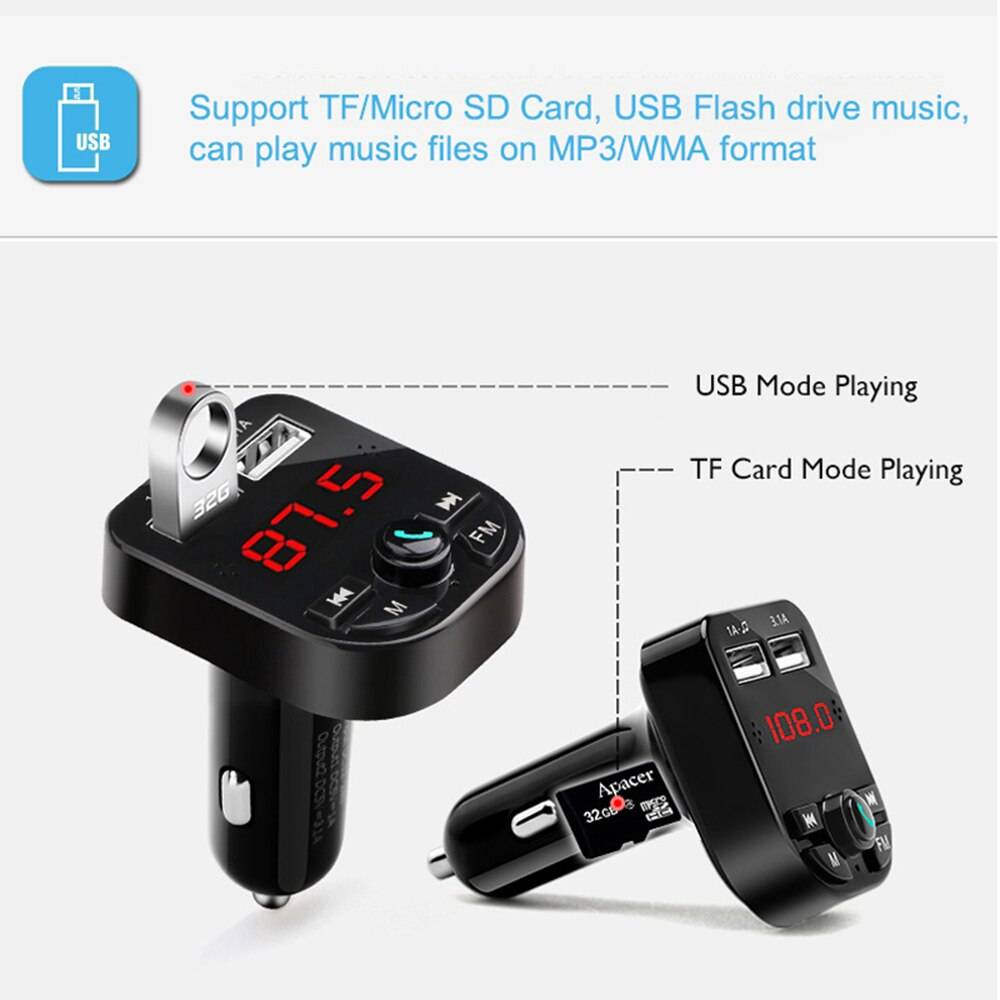 U disk fm-sändare musikspelare sd-kort ersättning bil auto bluetooth