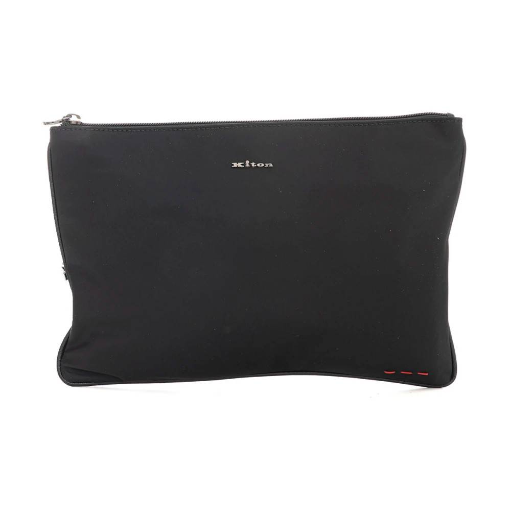 Kiton Ciro Paone Clutch Taske - Tasker - Herre - Sort - ONE SIZE - Læder