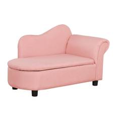 Barnsoffa med förvaringsfack rosa