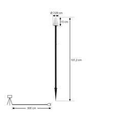 Lindby LED markspikslampa Selinda, svart, höjd 100 cm