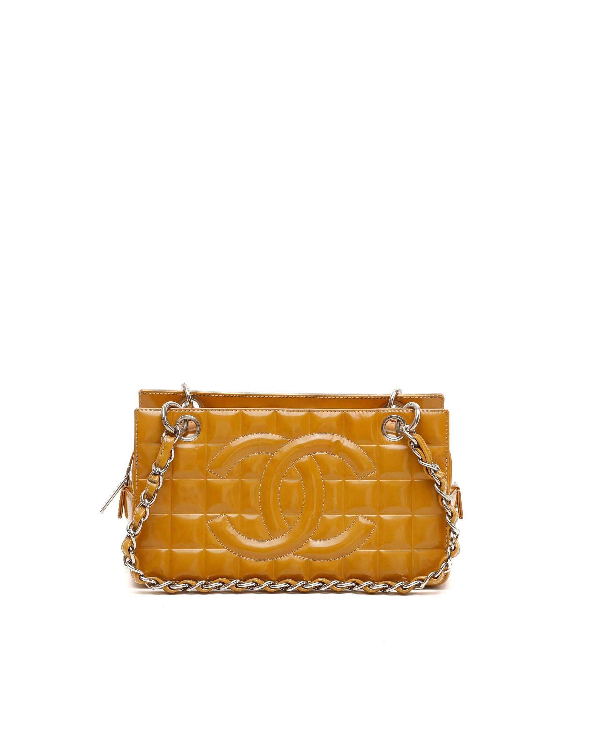 Chanel CC Chocolate Bar Patent Bag - Yellow - One Size