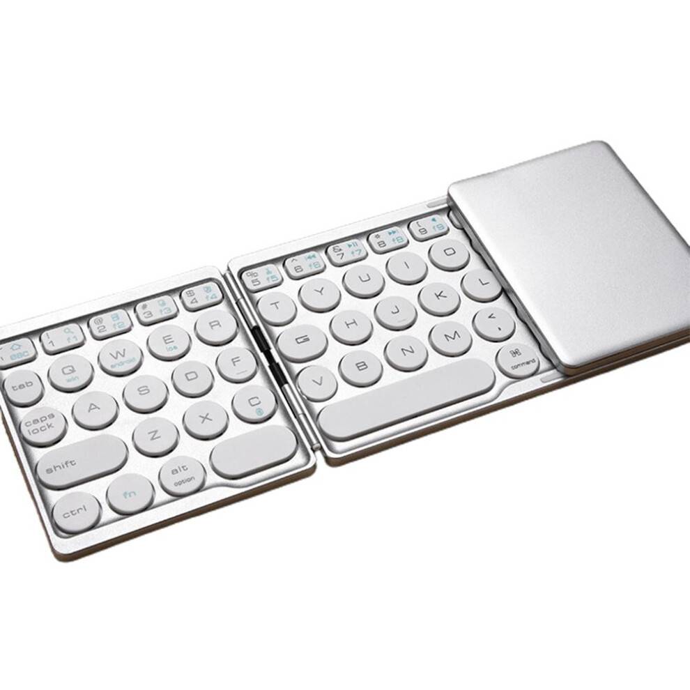 Sammenklappeligt Bluetooth-tastatur med touchpad, trådløst, bærbart mini-tastatur til tablets og telefoner med større touchpad og genopladeligt
