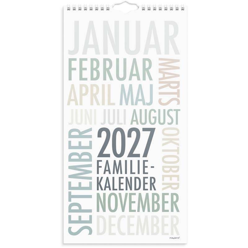 Mayland 2027 TrendArt familie vægkalender 22x43cm 27066190