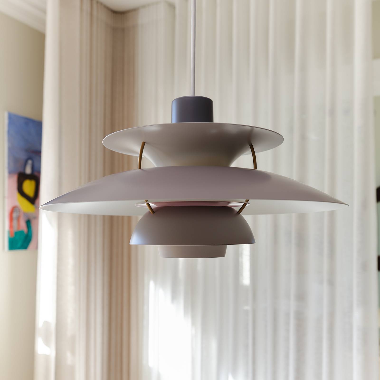 Louis Poulsen Design pendellampa PH 5, dimbar, Aluminium / grå / zink, Vardagsrum / matsal, Aluminium / grå / zink, Design, Pendellampa