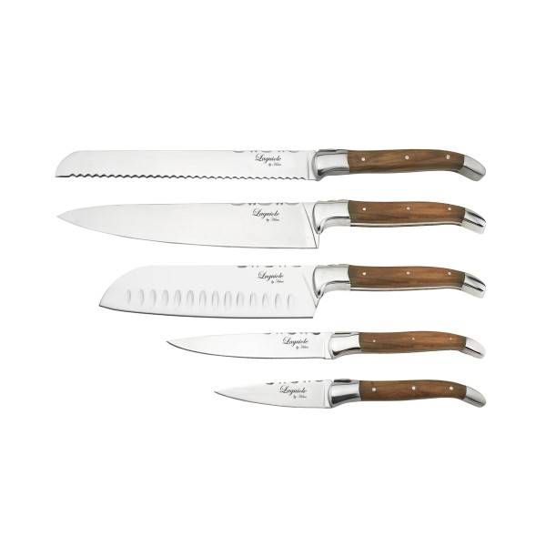 Laguiole By Hâws – Knivsæt i oliventræ 5 dele