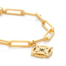 Kaia Initial Kompass Armband i 18k Guld Vermeil