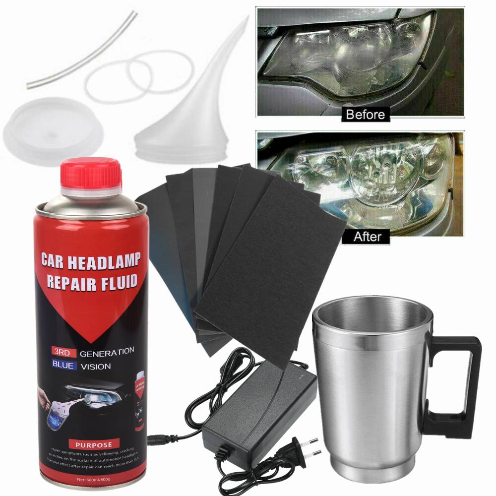 800ml Liquid Polymer Headlight Revitalizer Restoration Kit Clean Car Headlights Vaporizer Polymer Steam For Headlight