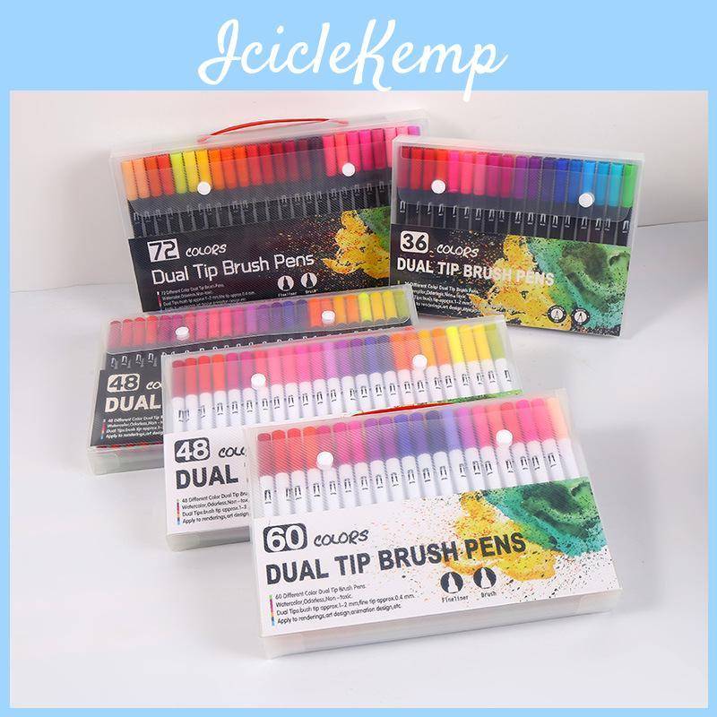 Watercolor Doubleended Set Pen Waterbased With Colored Fine Liner And Soft Tip