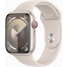 Apple Watch Series 9 Aluminium 45 mm (2023) | GPS + Cellular | Stjärnglans | Sportband Stjärnglans S/M