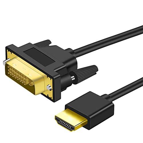 Twozoh 4K HDMI till DVI-Adapterkabel 1,5M - Tvåvägad DVI-D 24+1 Hane till HDMI-Hankabel - Stöder 1080P Full HD för Roku, Xbox, PS4/PS3