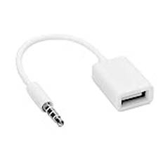 3,5 Mm Jack Plugg Till USB Hona, Hane Plug Jack Till USB Hona AUX Ljudkabel Omvandlaradaptersladd