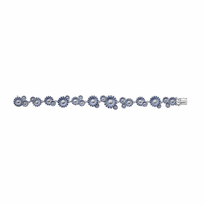DAISY LAYERED ROW BRACELET SILVER BLUE SM
