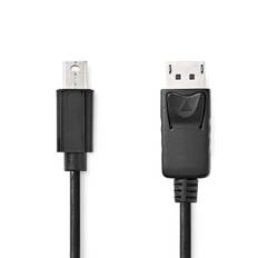 Nedis Mini Displayport-kabel | DisplayPort 1.2 | Mini DisplayPort Hane | DisplayPort Hane | 21.6 Gbps | Nickelplaterad | 2.00 m | Rund | PVC | Svart | Label