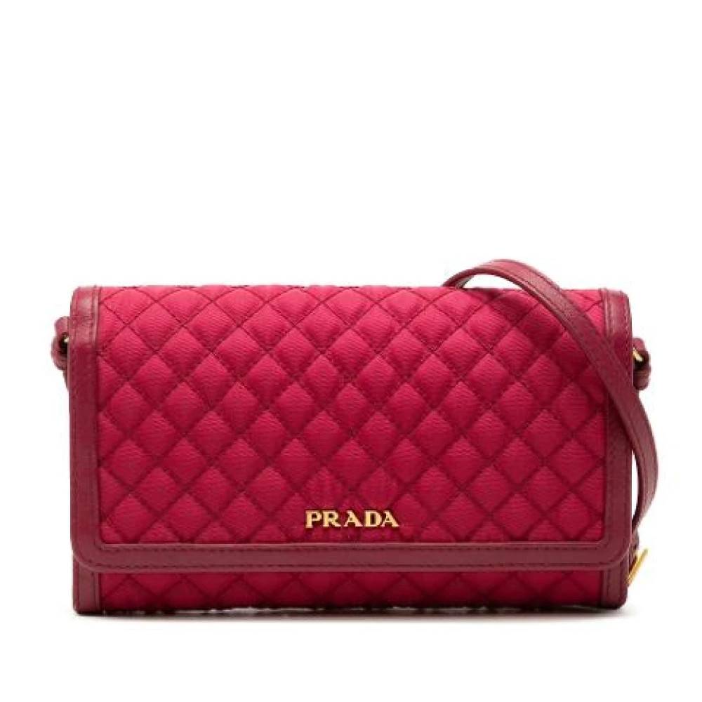 Prada Vintage Pre-owned Vintage Quilted Nylon Crossbody Bag - Vintage - Dame - Lyserød - ONE SIZE - Nylon