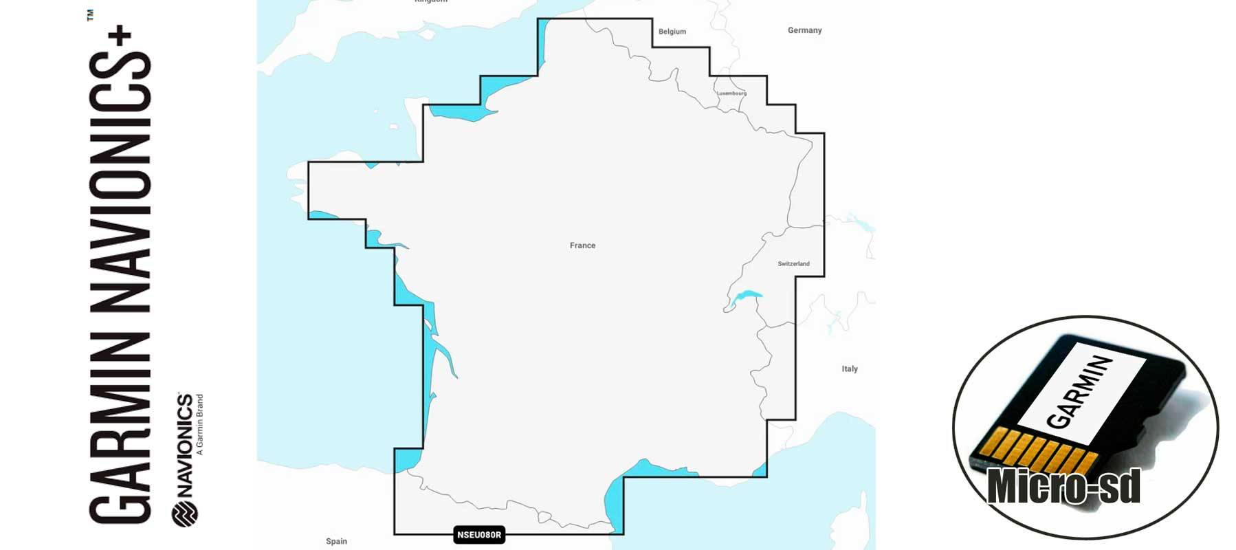 Garmin Navionics+ NSEU080R, France, Lakes & Rivers