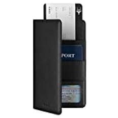 VULKIT Passhållare Reseplånbok, Läder Passhållarfodral RFID-blockerande Resedokumentarrangör för Kvinnor Män